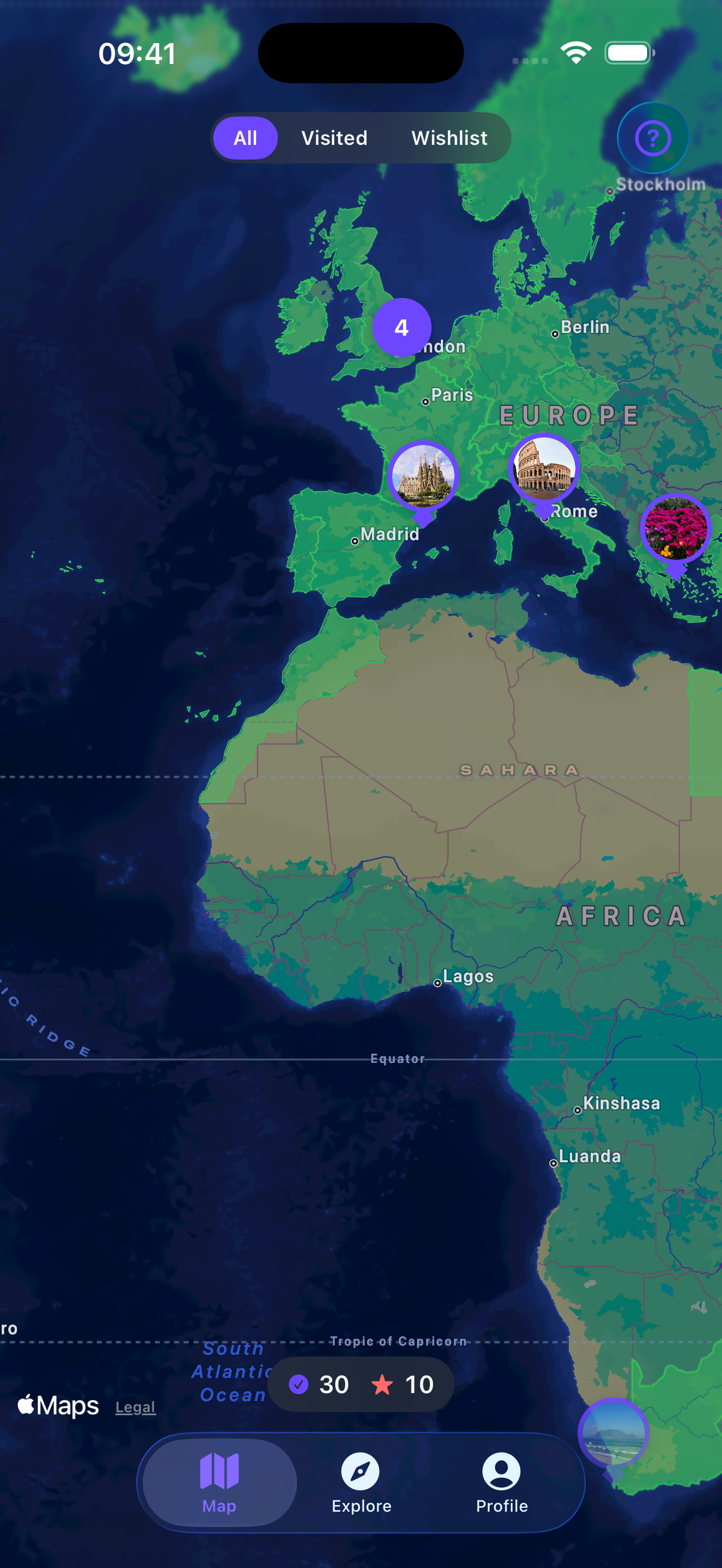 Interactive world map