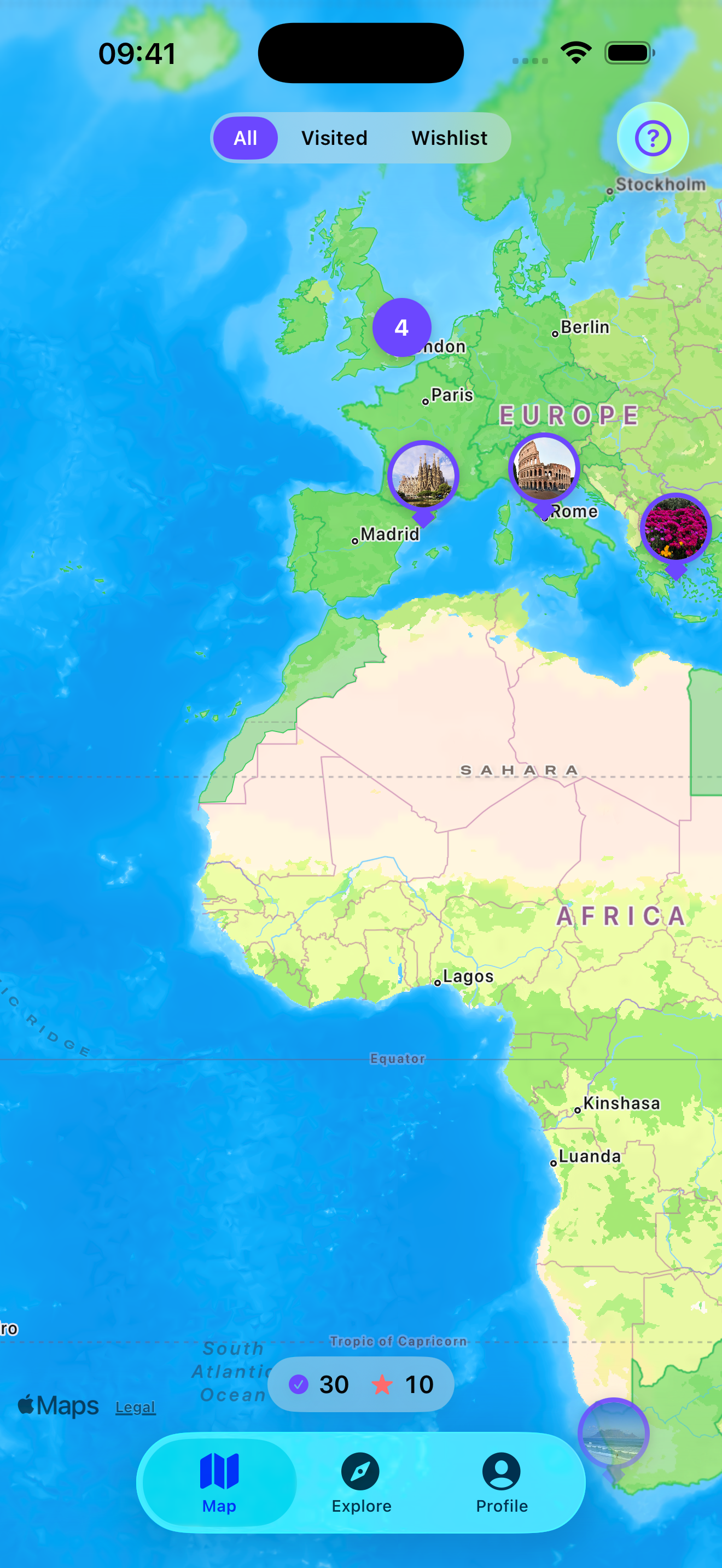 Interactive world map